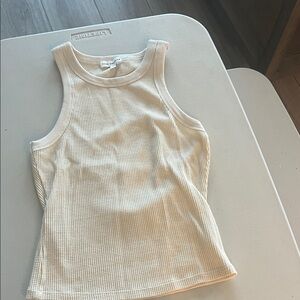 Good American Beige Ribbed Top